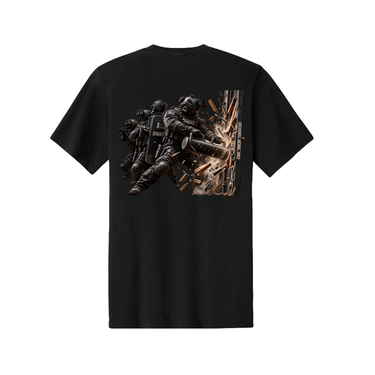 Into the Breach SWAT T-Shirt - Jet Black (Back) | Ironsight Syndicate