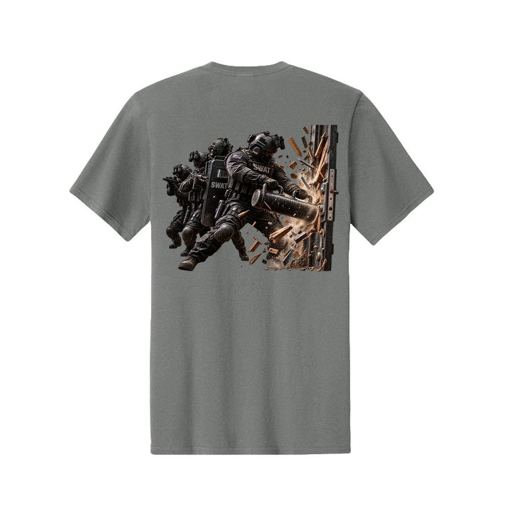 Into the Breach SWAT T-Shirt - Medium Grey (Back) | Ironsight Syndicate