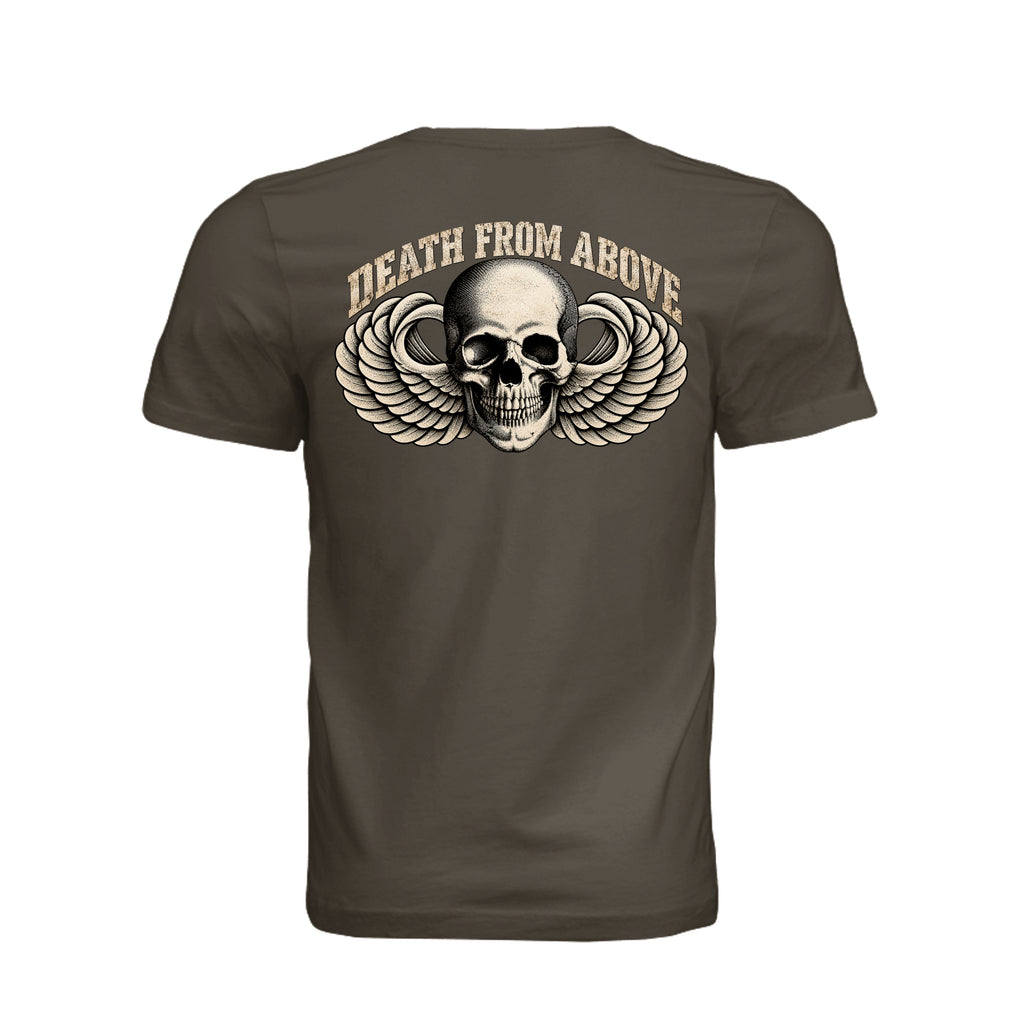 Airborne Death From Above T-Shirt - Army (Back) | Ironsight Syndicate