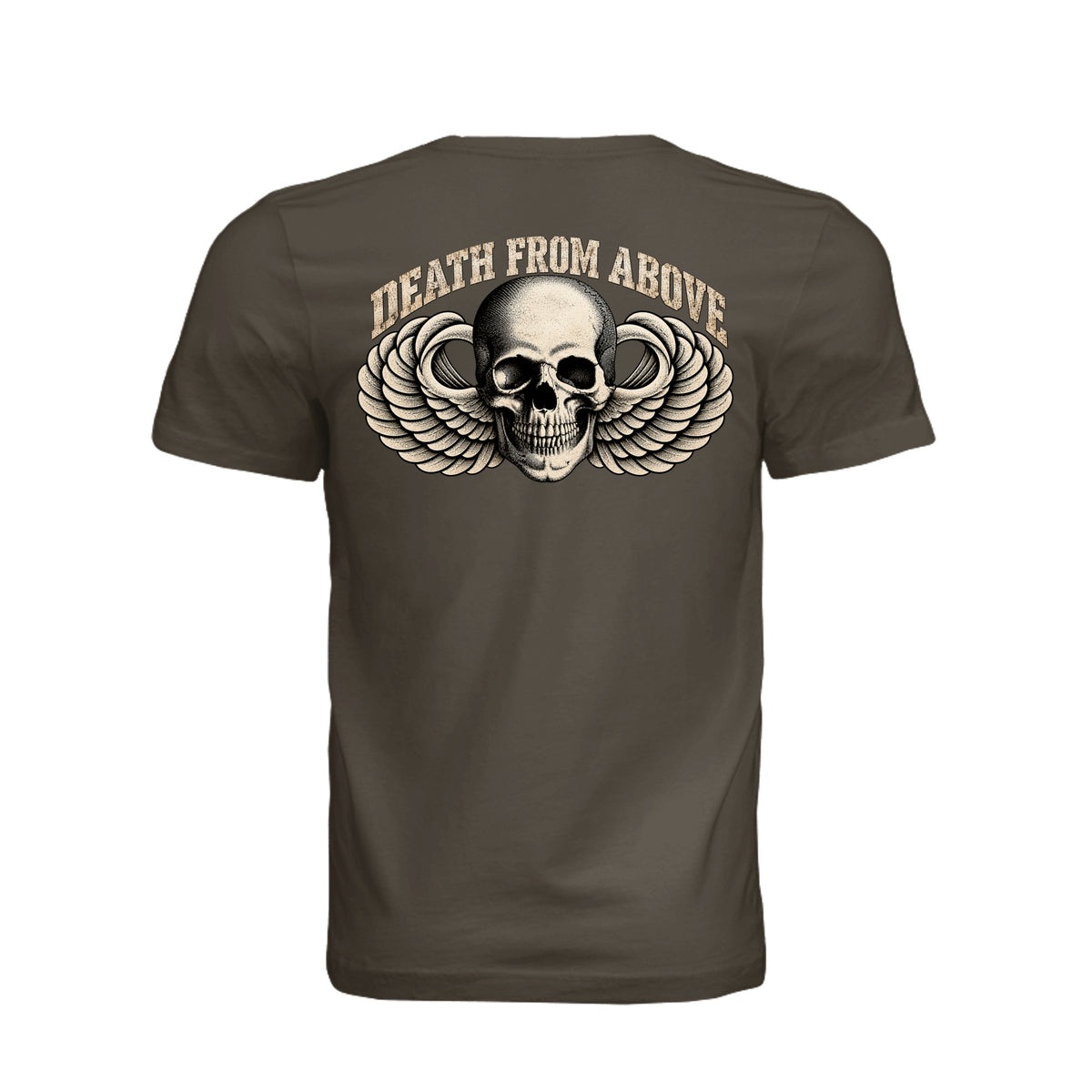 Airborne Death From Above T-Shirt - Army (Back) | Ironsight Syndicate