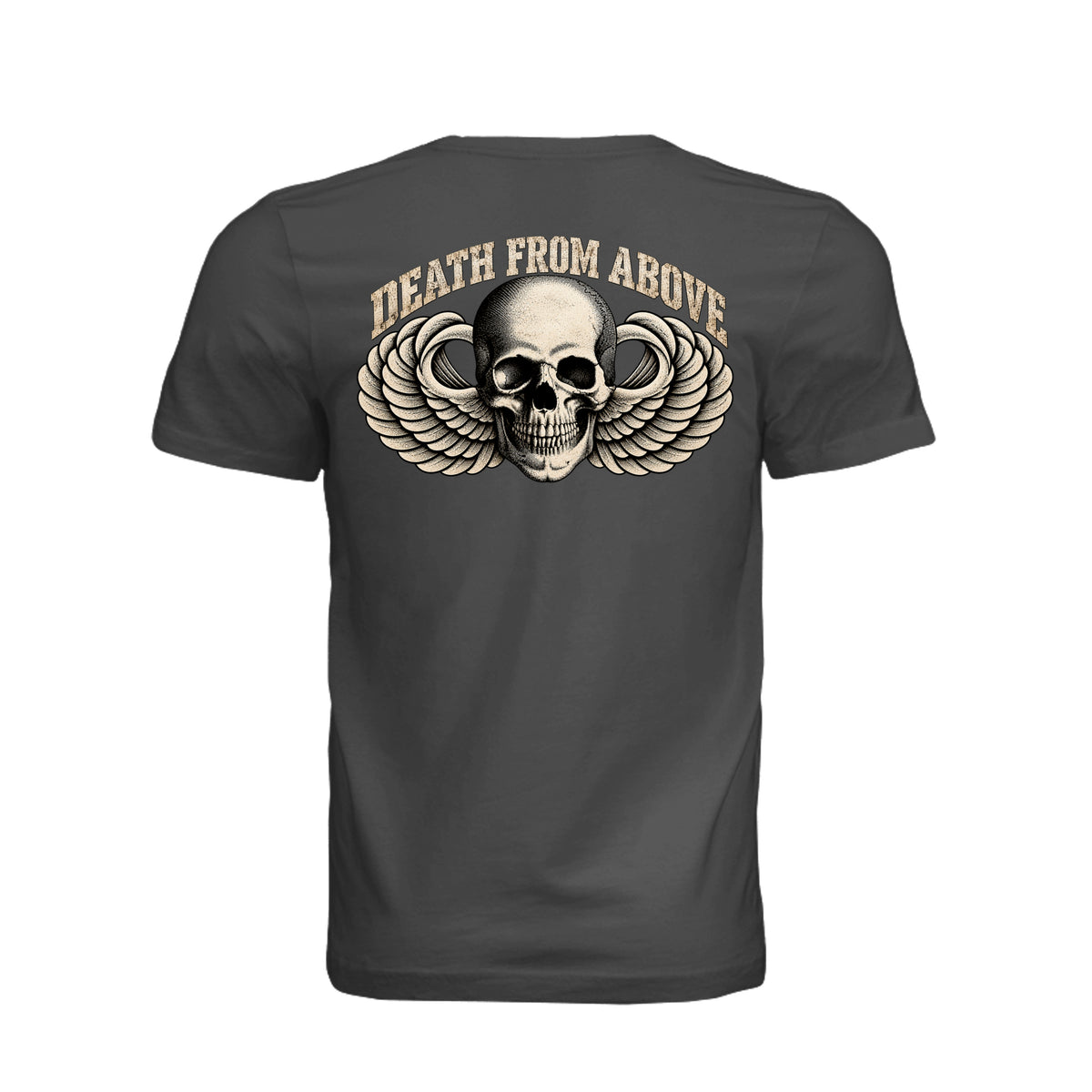 Airborne Death From Above T-Shirt - Dark Grey (Back) | Ironsight Syndicate