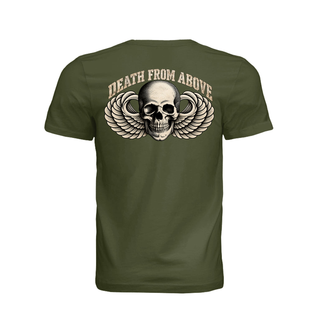 Airborne Death From Above T-Shirt - Olive (Back) | Ironsight Syndicate
