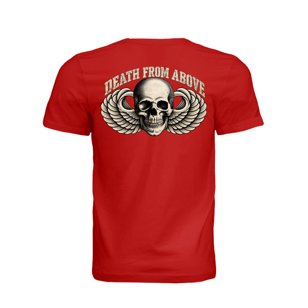 Airborne Death From Above T-Shirt - Red (Back) | Ironsight Syndicate