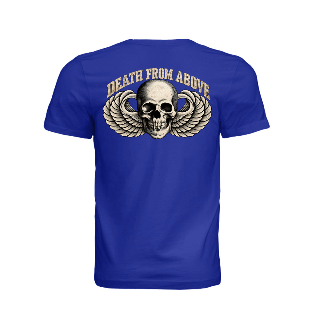 Airborne Death From Above T-Shirt - Team Navy (Back) | Ironsight Syndicate