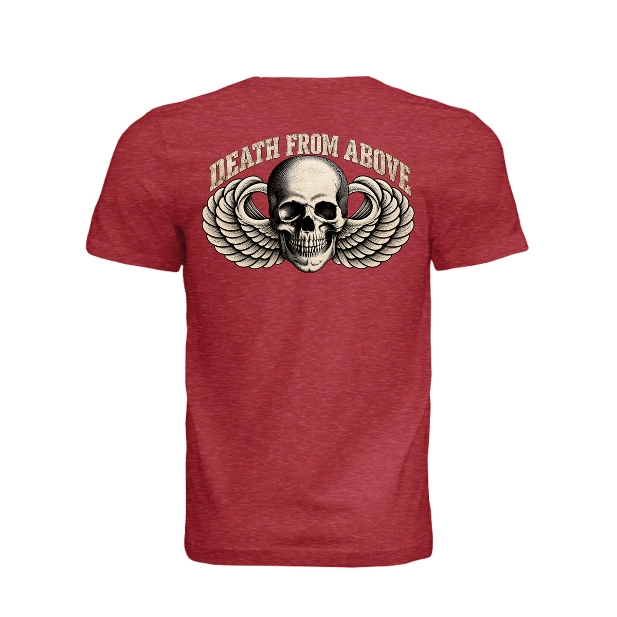 Airborne Death From Above T-Shirt - Vintage Red (Back) | Ironsight Syndicate