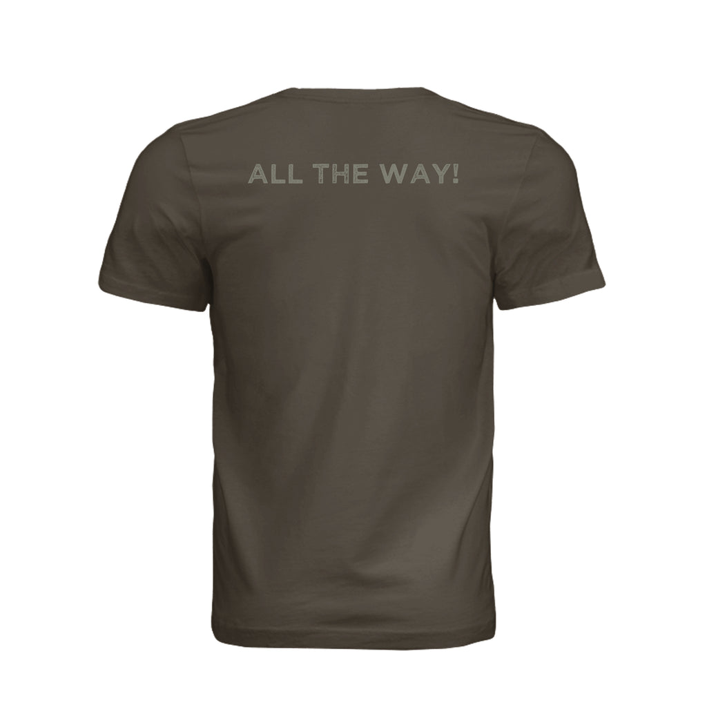 Airborne All the Way T-Shirt - Army (Back) | Ironsight Syndicate