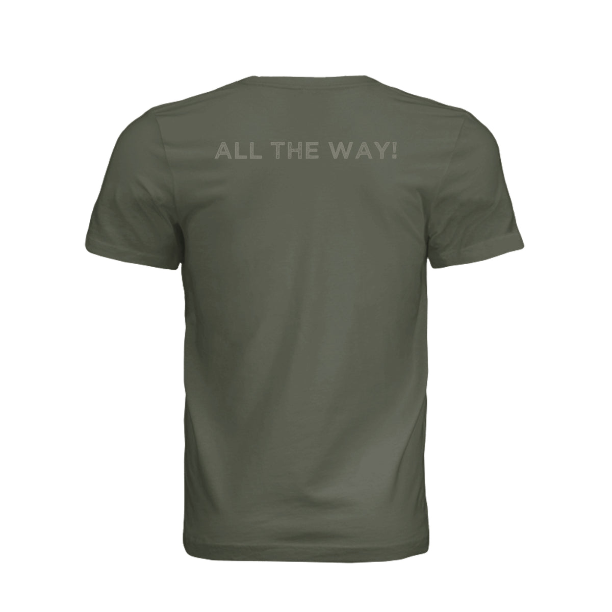Airborne All the Way T-Shirt - Dark Olive (Back) | Ironsight Syndicate