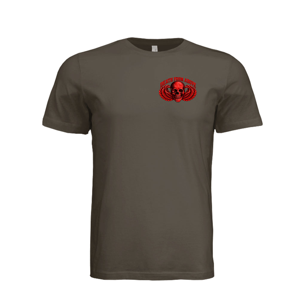 Airborne Death From Above T-Shirt (Red) - Army | Ironsight Syndicate