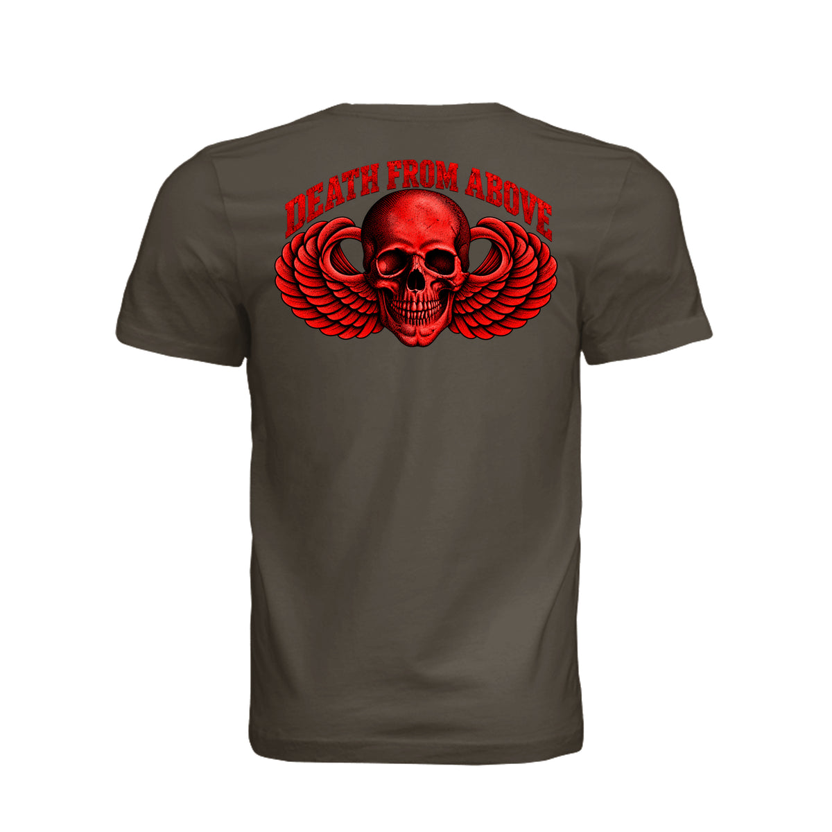 Airborne Death From Above T-Shirt (Red) - Army (Back) | Ironsight Syndicate