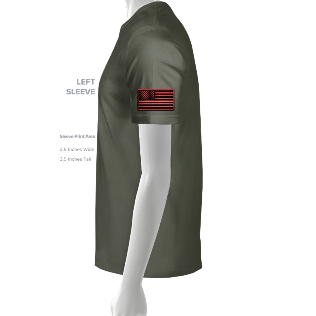 Airborne Death From Above T-Shirt (Red) - Dark Olive (Left Sleeve) | Ironsight Syndicate