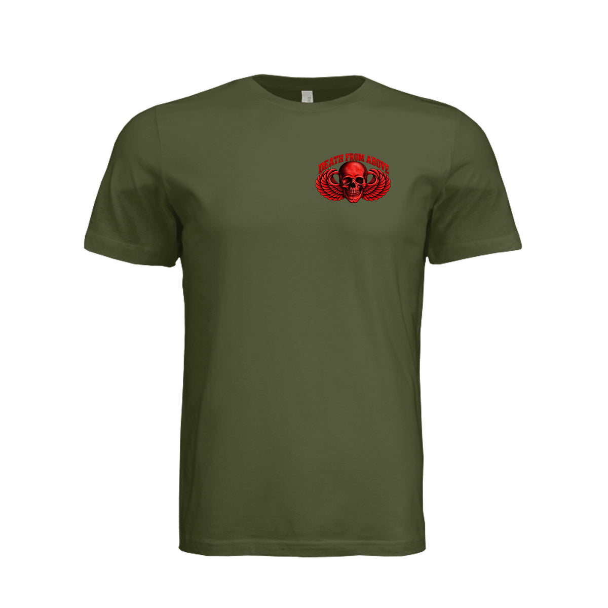 Airborne Death From Above T-Shirt (Red) - Olive | Ironsight Syndicate