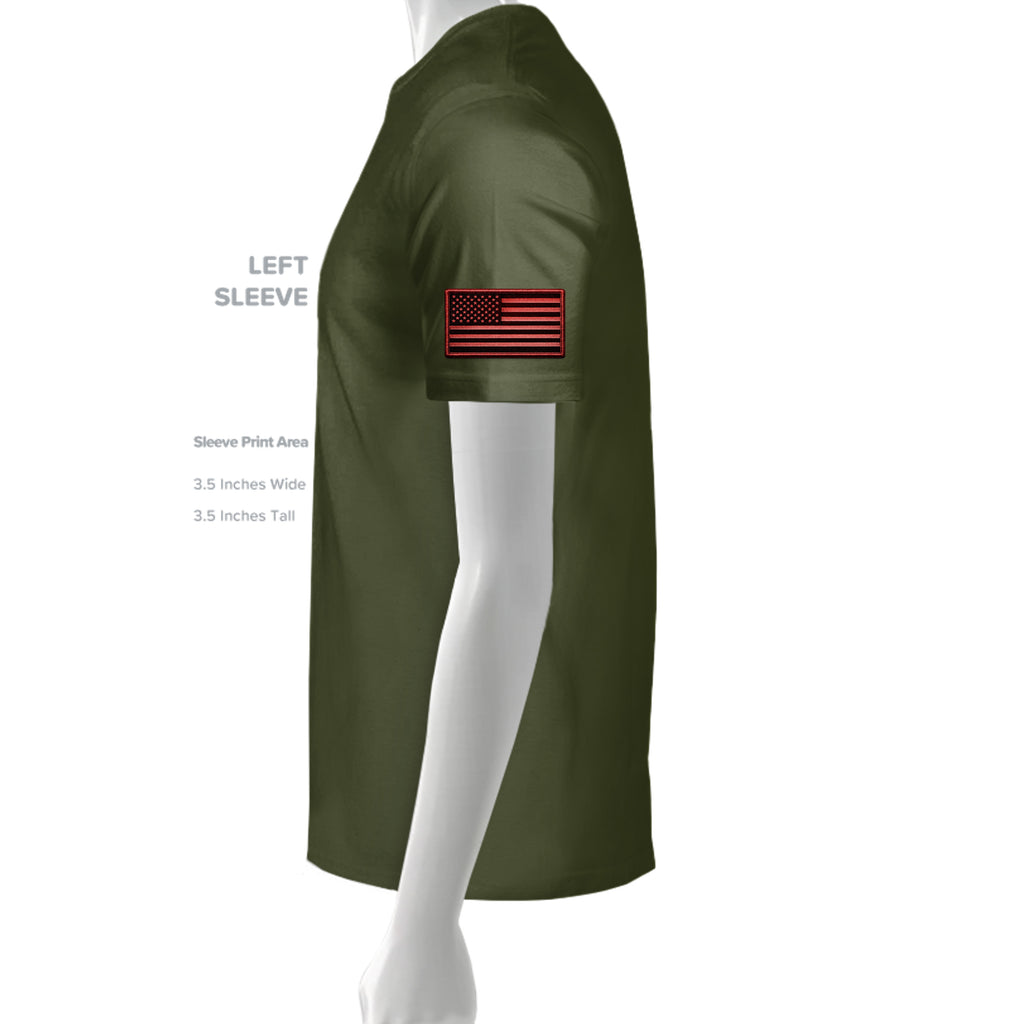 Airborne Death From Above T-Shirt (Red) - Olive (Left Sleeve) | Ironsight Syndicate