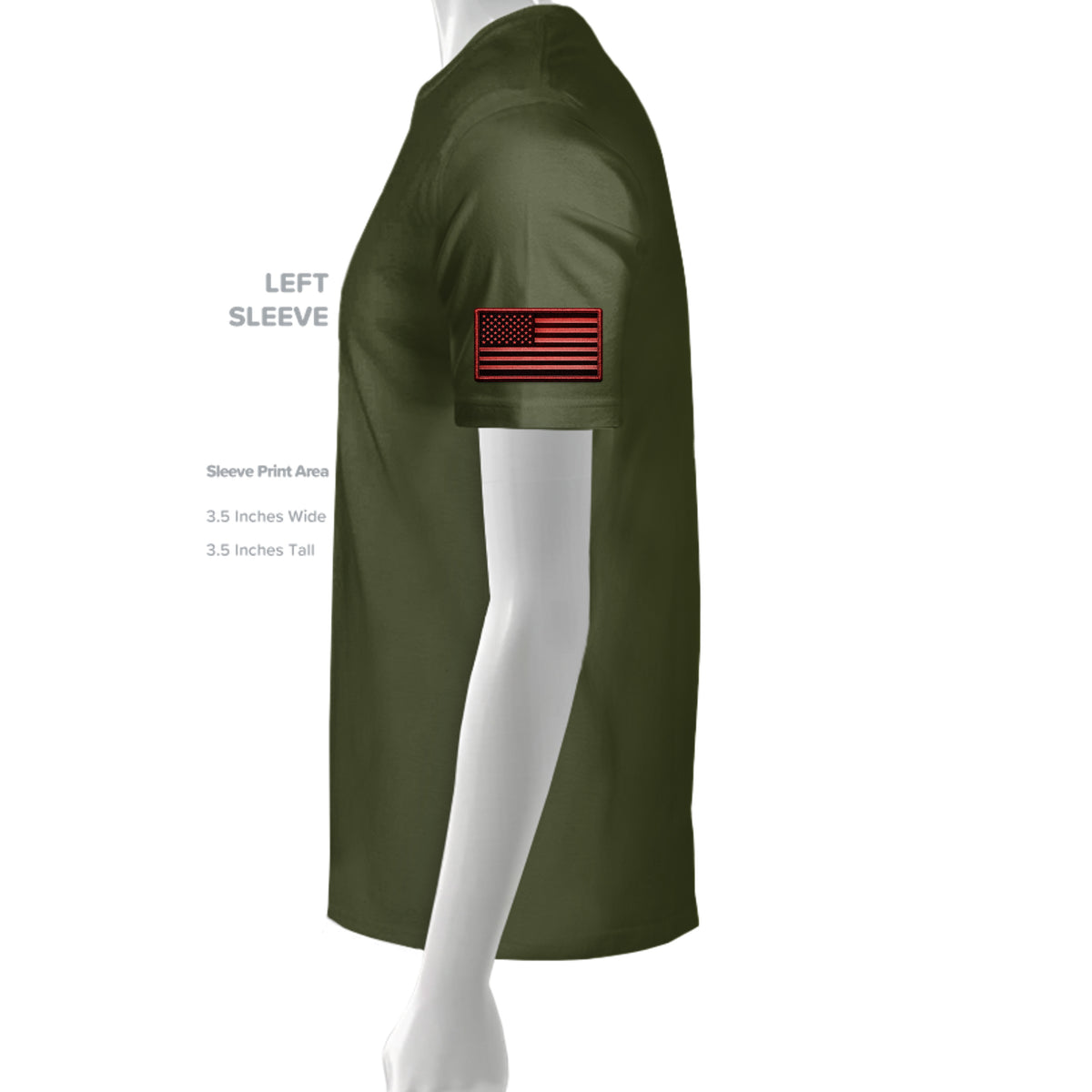 Airborne Death From Above T-Shirt (Red) - Olive (Left Sleeve) | Ironsight Syndicate