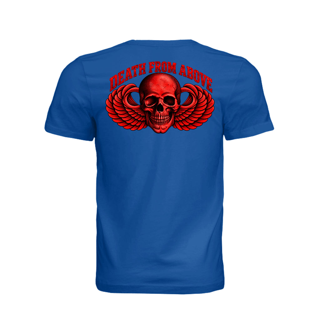Airborne Death From Above T-Shirt (Red) - True Royal (Back) | Ironsight Syndicate