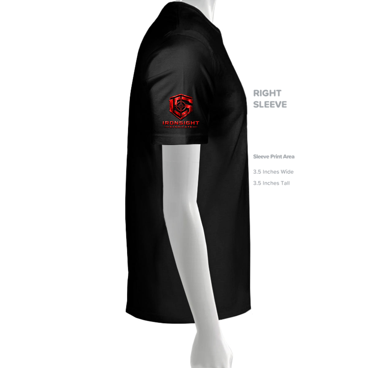 Airborne Death From Above T-Shirt (Red) - Black (Right Sleeve) | Ironsight Syndicate