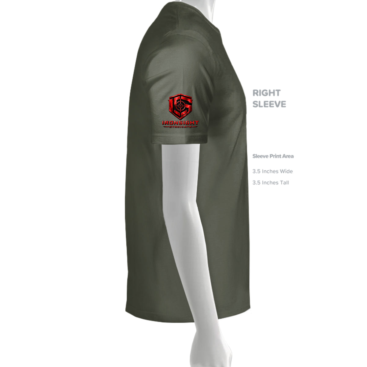 Airborne Death From Above T-Shirt (Red) - Dark Olive (Right Sleeve) | Ironsight Syndicate