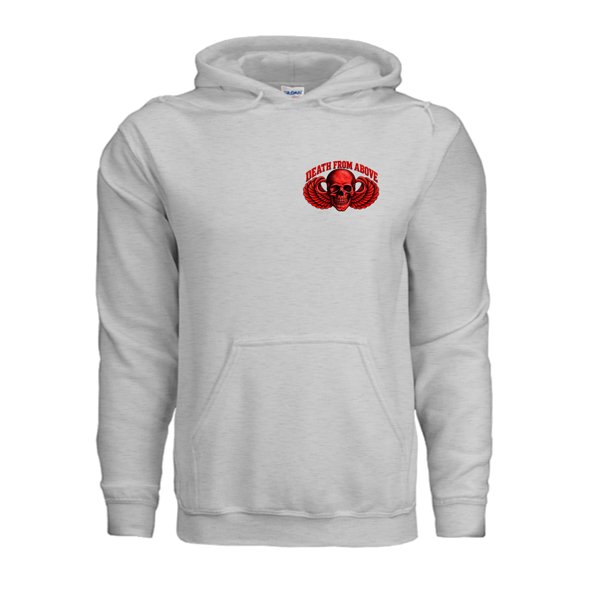 Airborne Death From Above Hoodie (Red) - Ash | Ironsight Syndicate