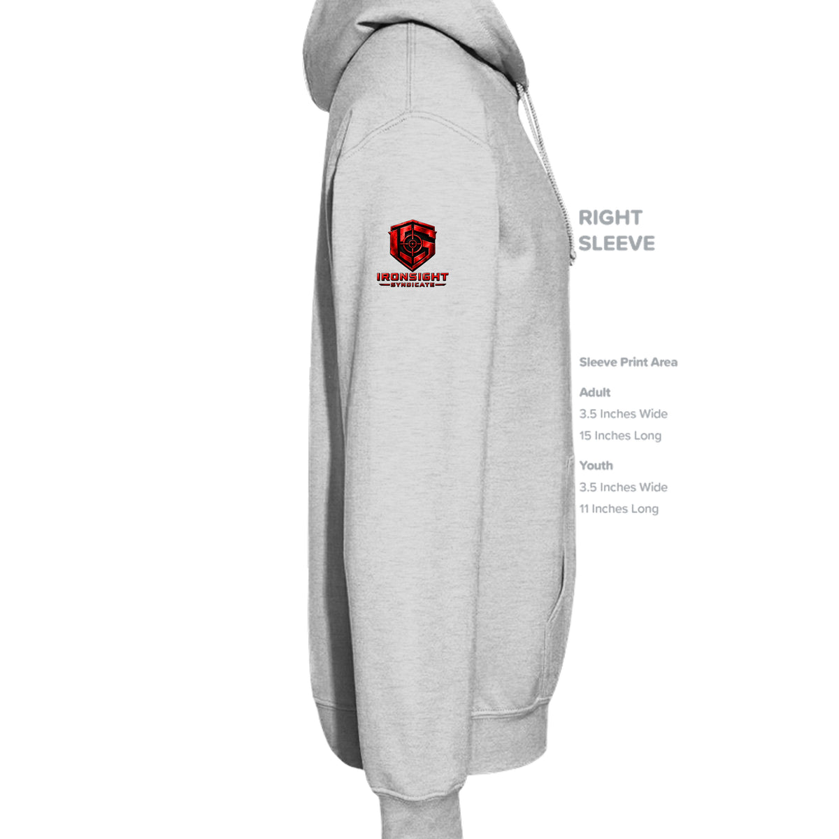Airborne Death From Above Hoodie (Red) - Ash (Right Sleeve) | Ironsight Syndicate