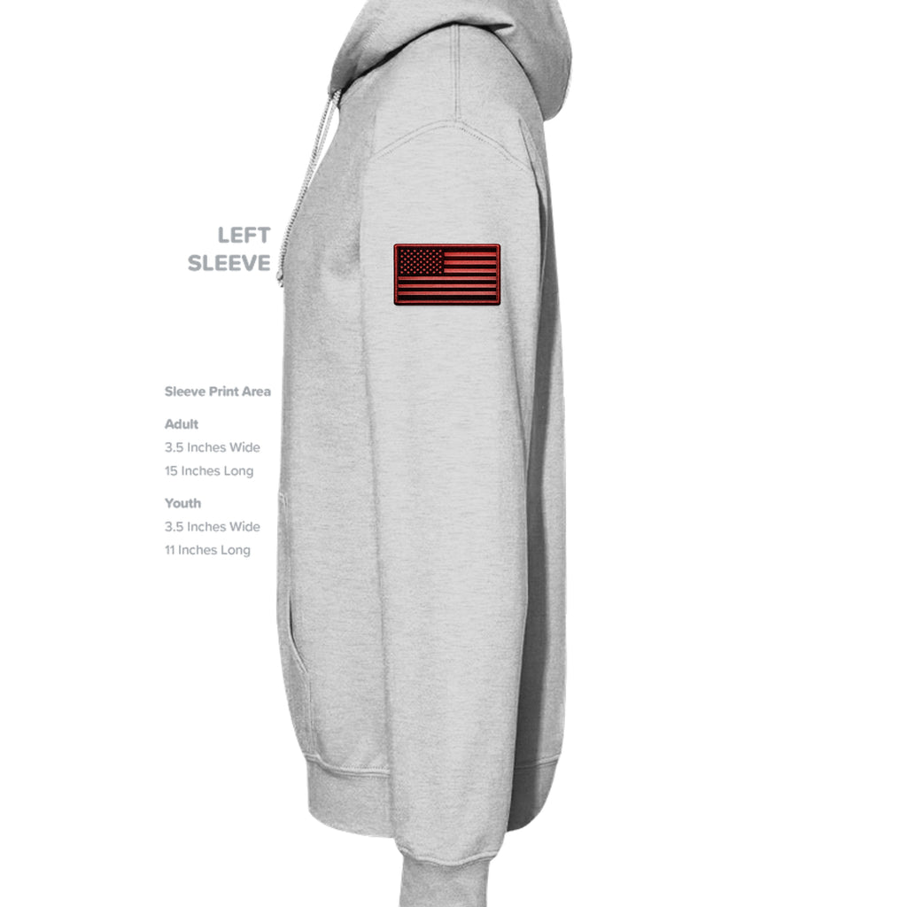 Airborne Death From Above Hoodie (Red) - Ash (Left Sleeve) | Ironsight Syndicate