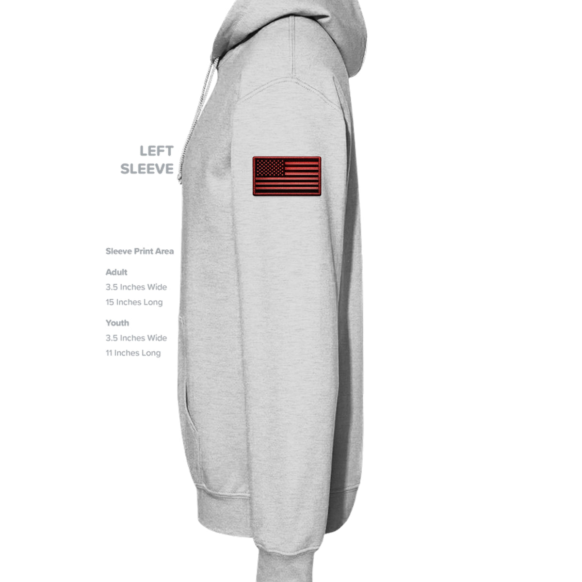 Airborne Death From Above Hoodie (Red) - Ash (Left Sleeve) | Ironsight Syndicate