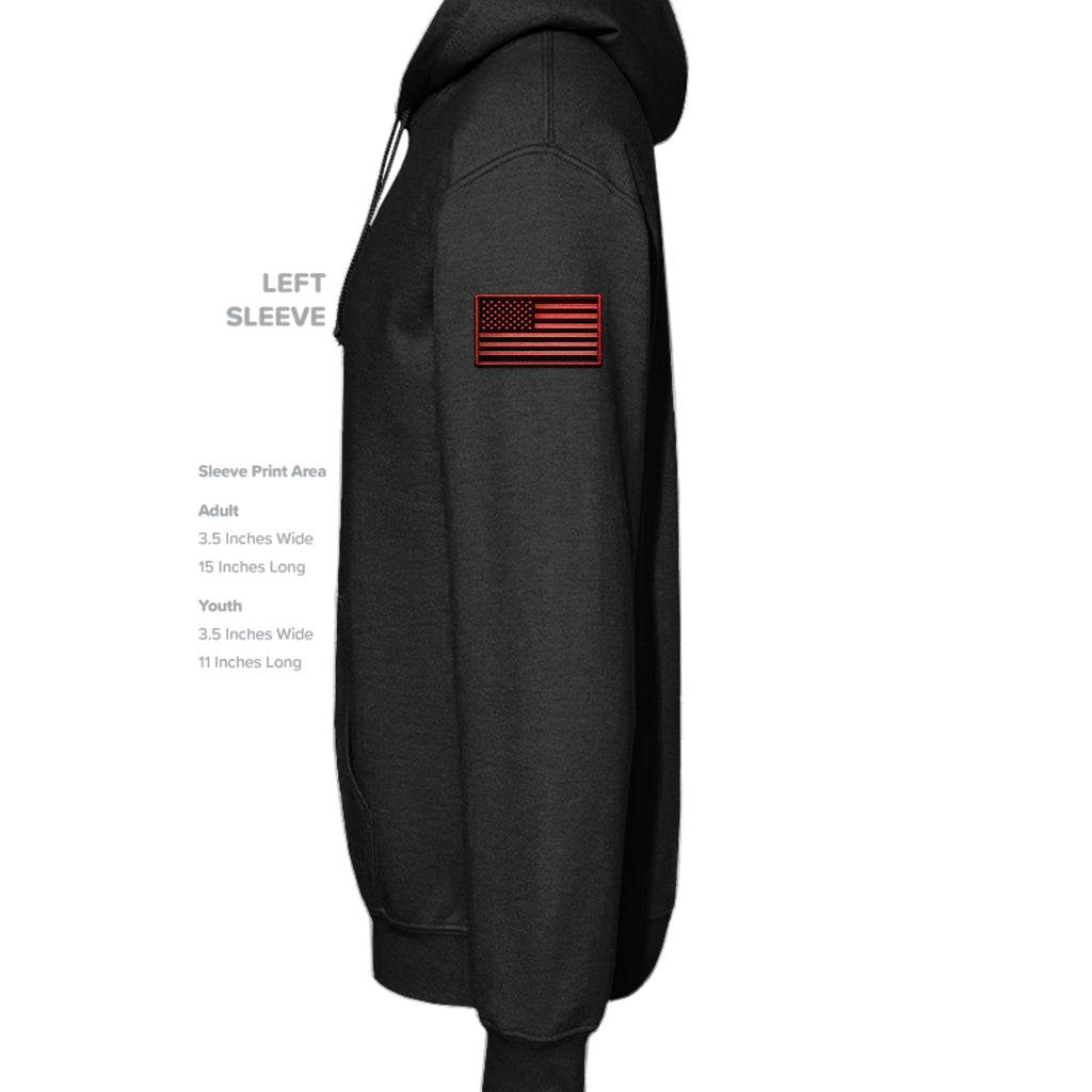 Airborne Death From Above Hoodie (Red) - Black (Left Sleeve) | Ironsight Syndicate
