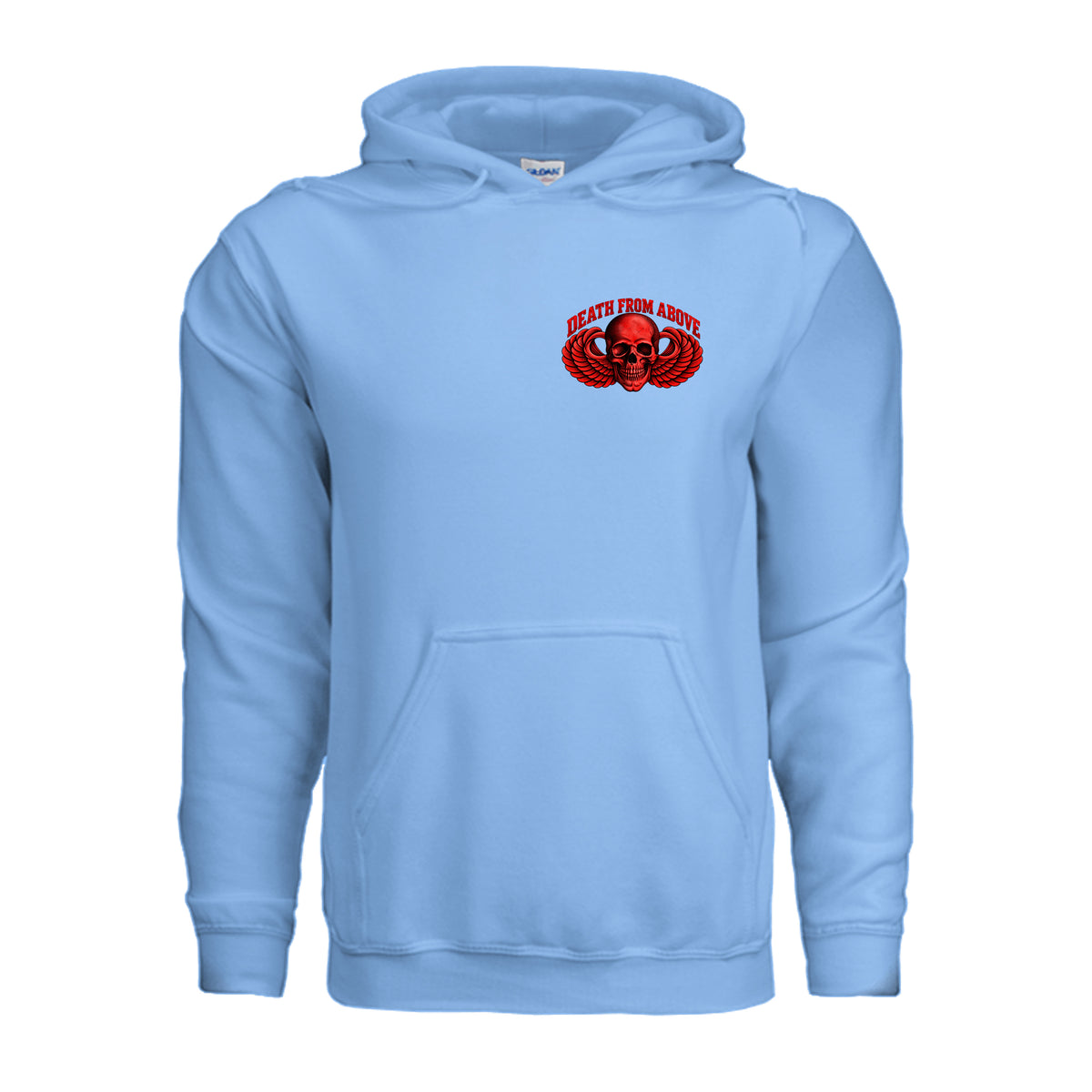 Airborne Death From Above Hoodie (Red) - Carolina Blue | Ironsight Syndicate