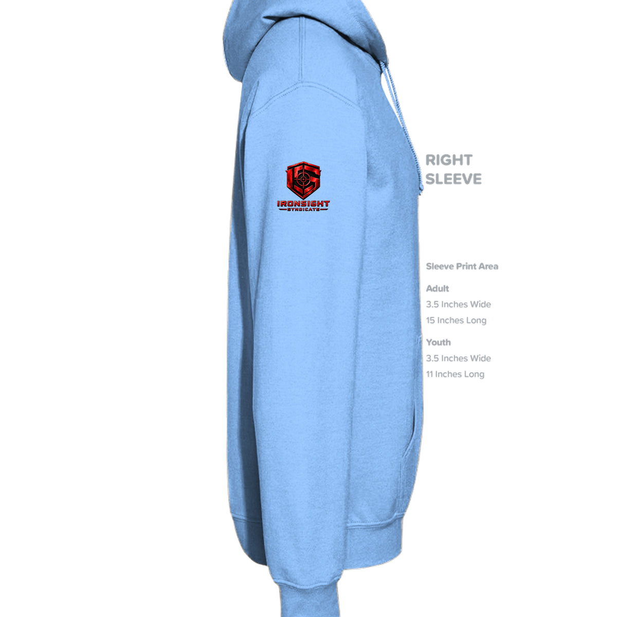 Airborne Death From Above Hoodie (Red) - Carolina Blue (Right Sleeve) | Ironsight Syndicate
