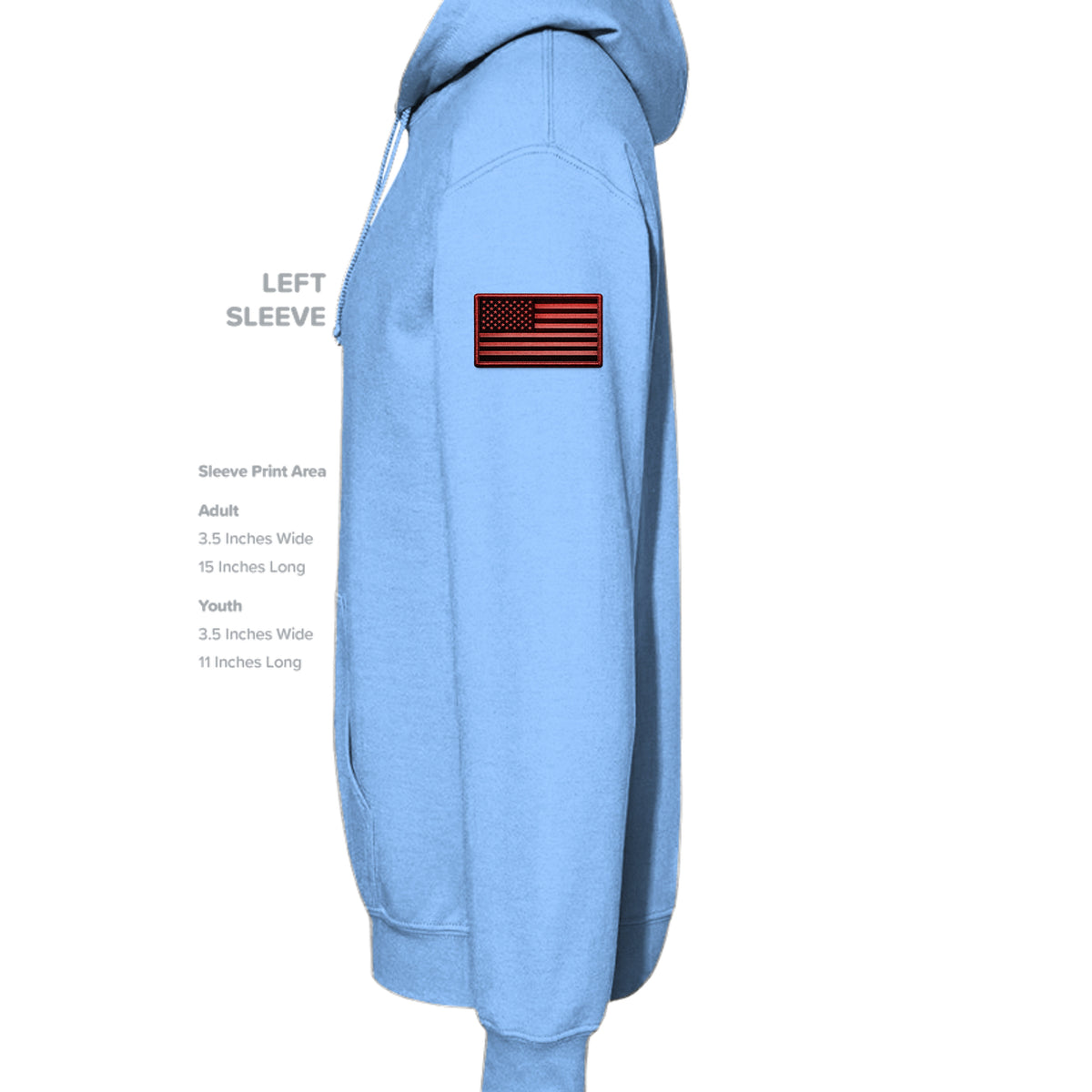 Airborne Death From Above Hoodie (Red) - Carolina Blue (Left Sleeve) | Ironsight Syndicate