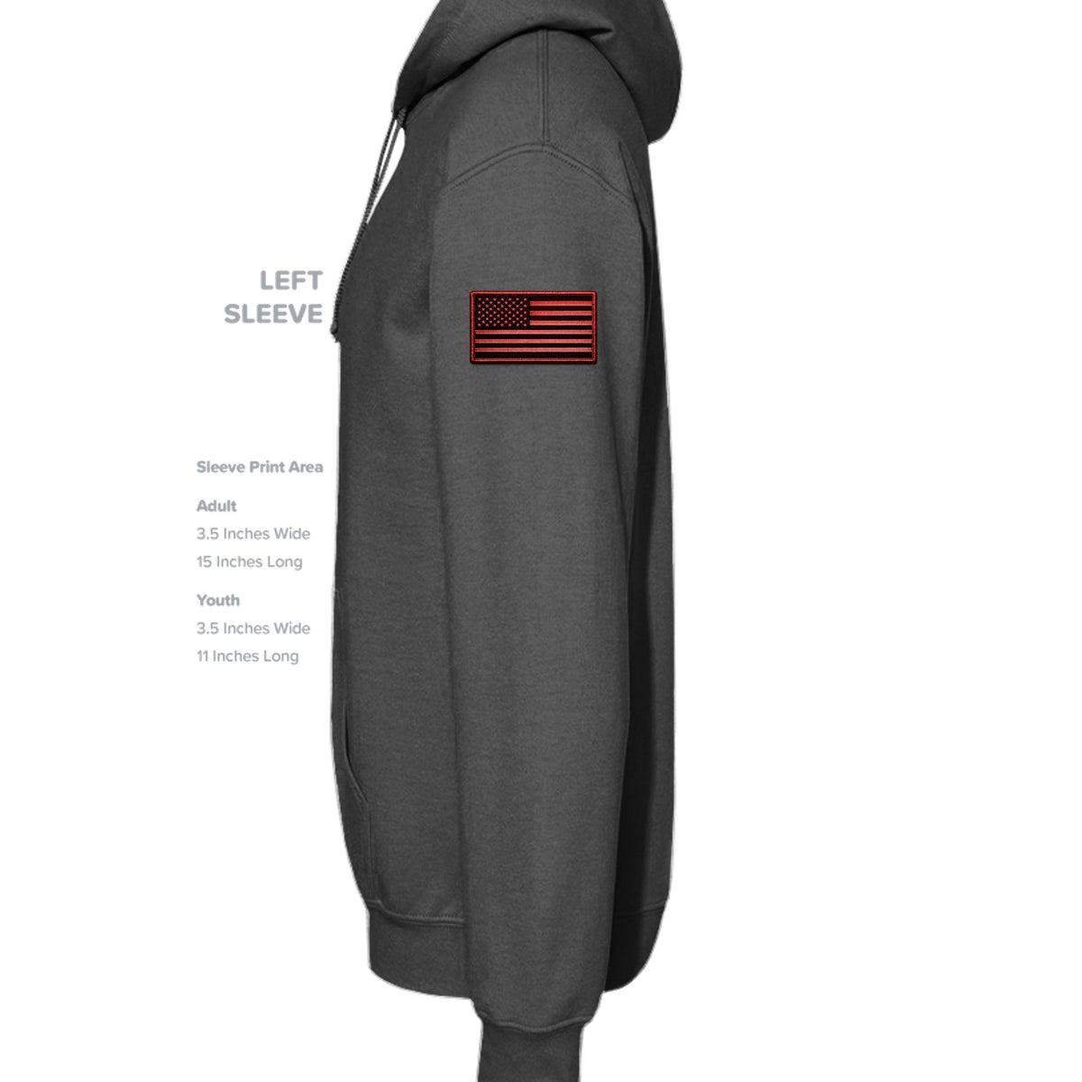 Airborne Death From Above Hoodie (Red) - Charcoal (Left Sleeve) | Ironsight Syndicate