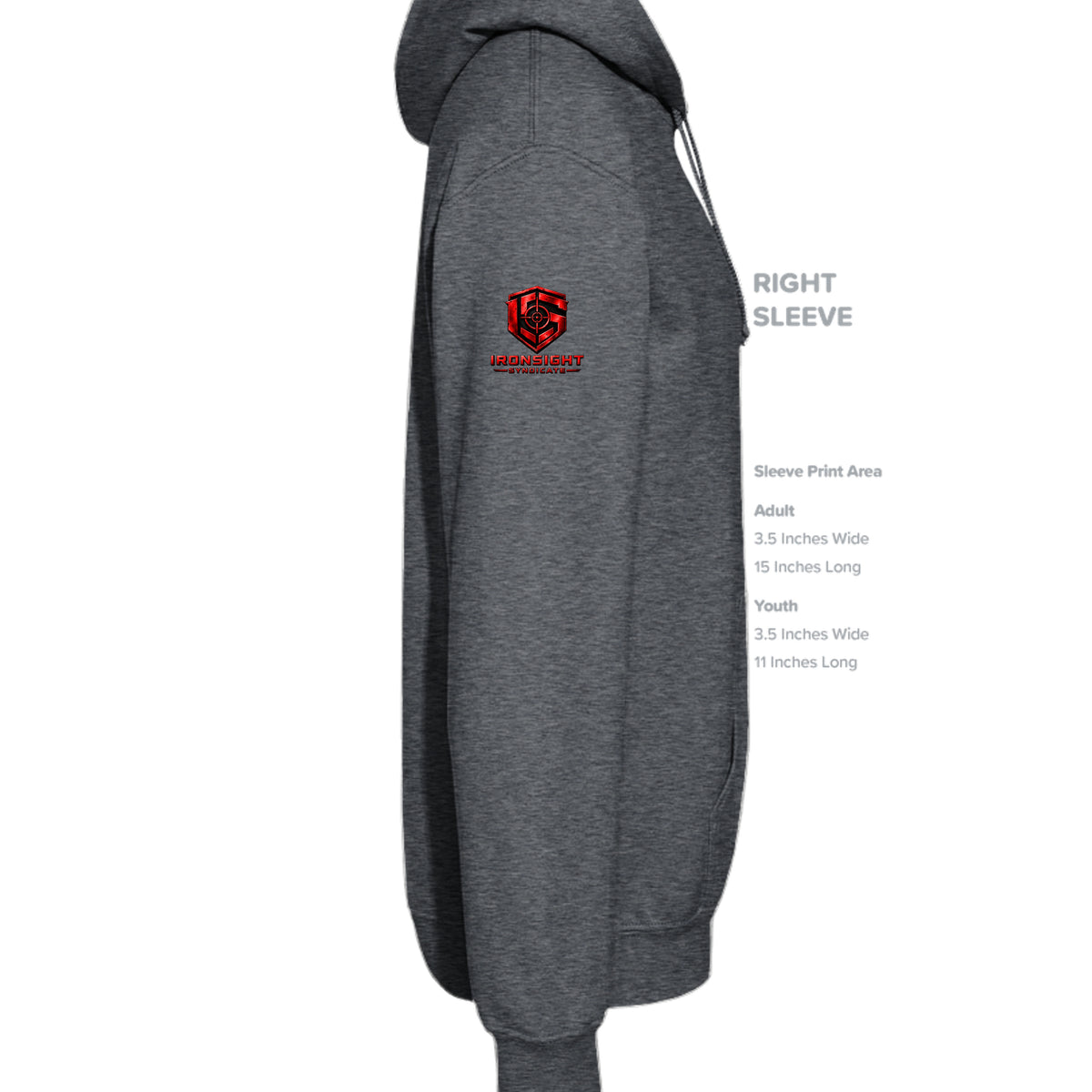 Airborne Death From Above Hoodie (Red) - Dark Heather (Right Sleeve) | Ironsight Syndicate