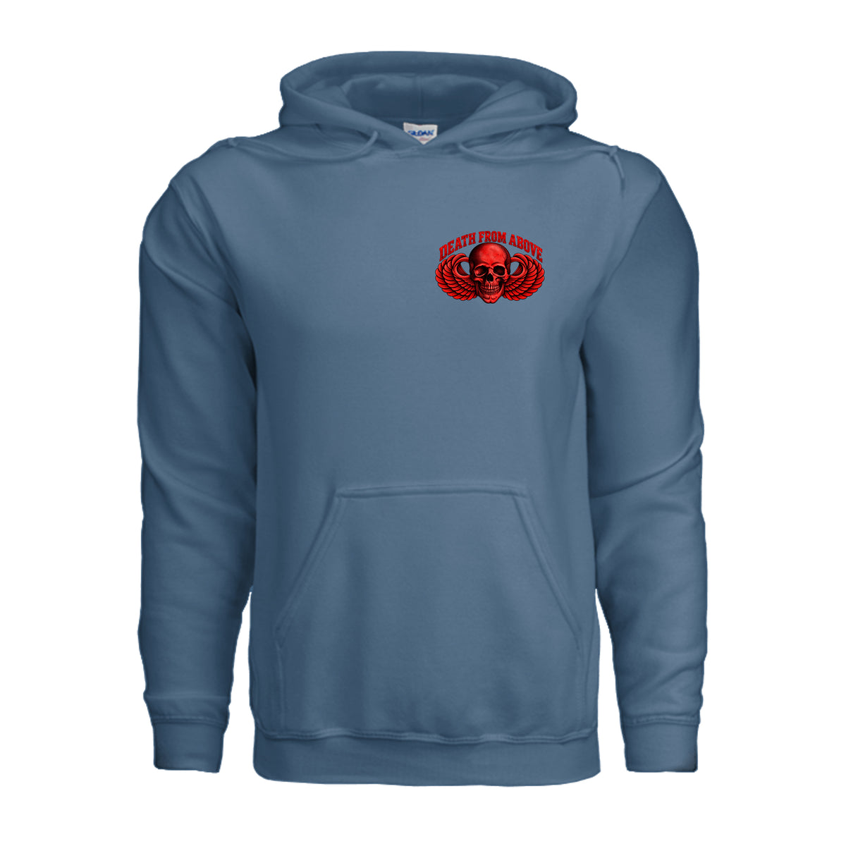 Airborne Death From Above Hoodie (Red) - Indigo Blue | Ironsight Syndicate