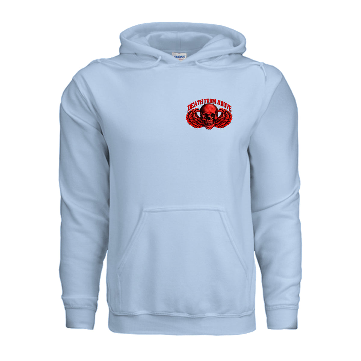 Airborne Death From Above Hoodie (Red) - Light Blue | Ironsight Syndicate