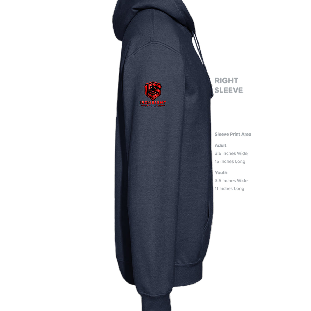 Airborne Death From Above Hoodie (Red) - Navy (Right Sleeve) | Ironsight Syndicate