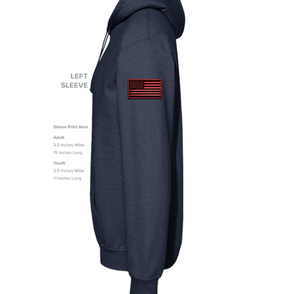 Airborne Death From Above Hoodie (Red) - Navy (Left Sleeve) | Ironsight Syndicate