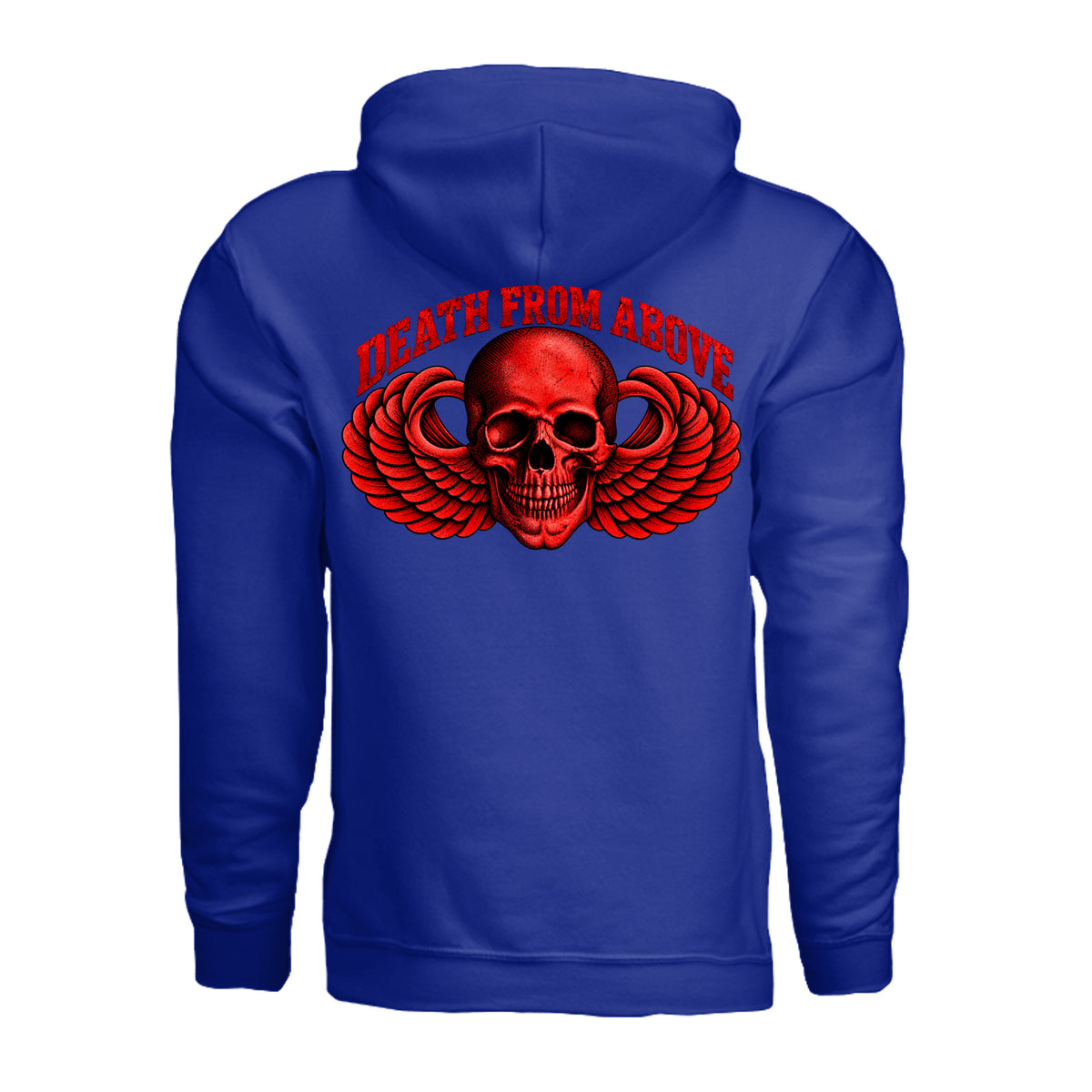 Airborne Death From Above Hoodie (Red) - Royal (Back) | Ironsight Syndicate