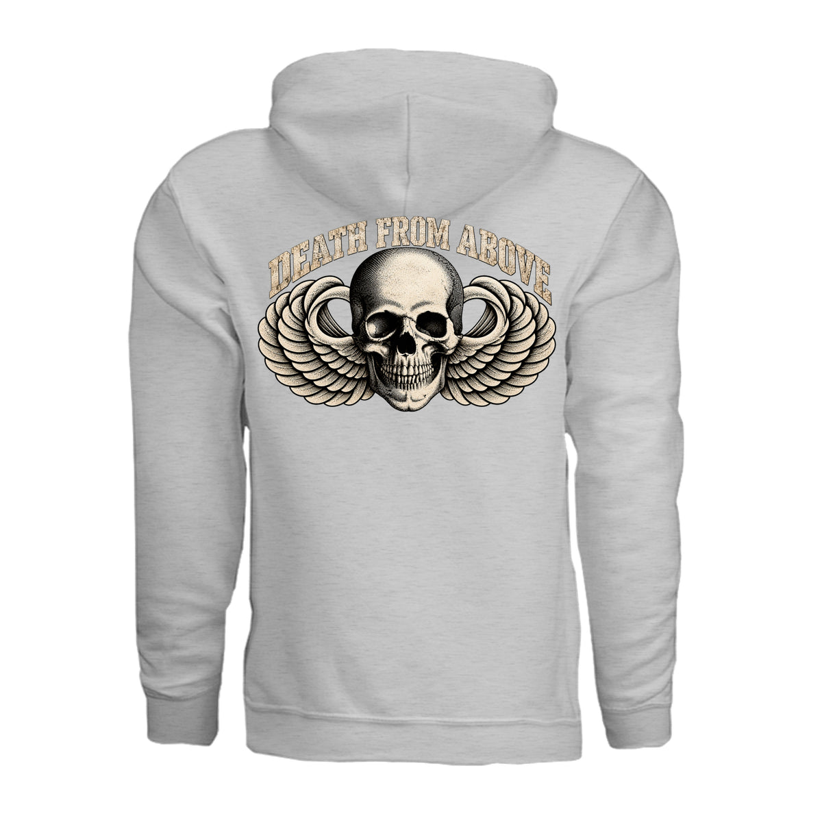 Airborne Death From Above Hoodie - Ash (Back) | Ironsight Syndicate