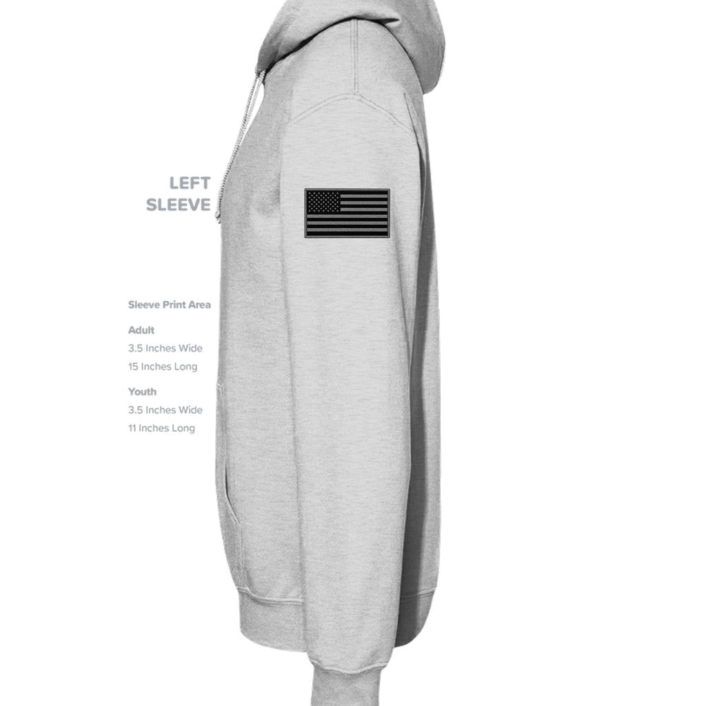 Airborne Death From Above Hoodie - Ash (Left Sleeve) | Ironsight Syndicate