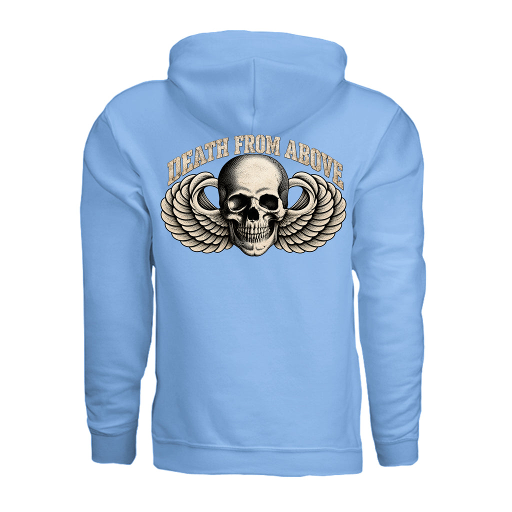 Airborne Death From Above Hoodie - Carolina Blue (Back) | Ironsight Syndicate