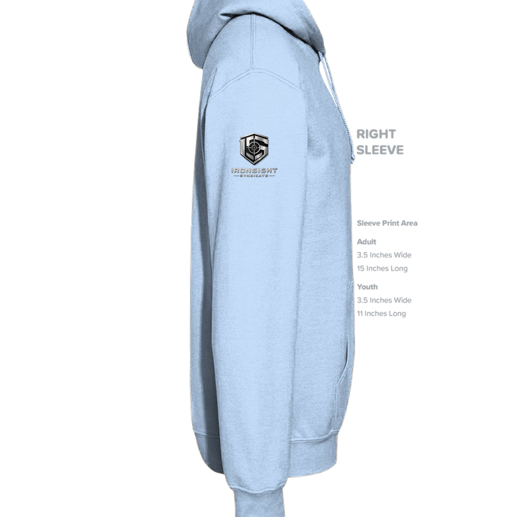 Airborne Death From Above Hoodie - Light Blue (Right Sleeve) | Ironsight Syndicate