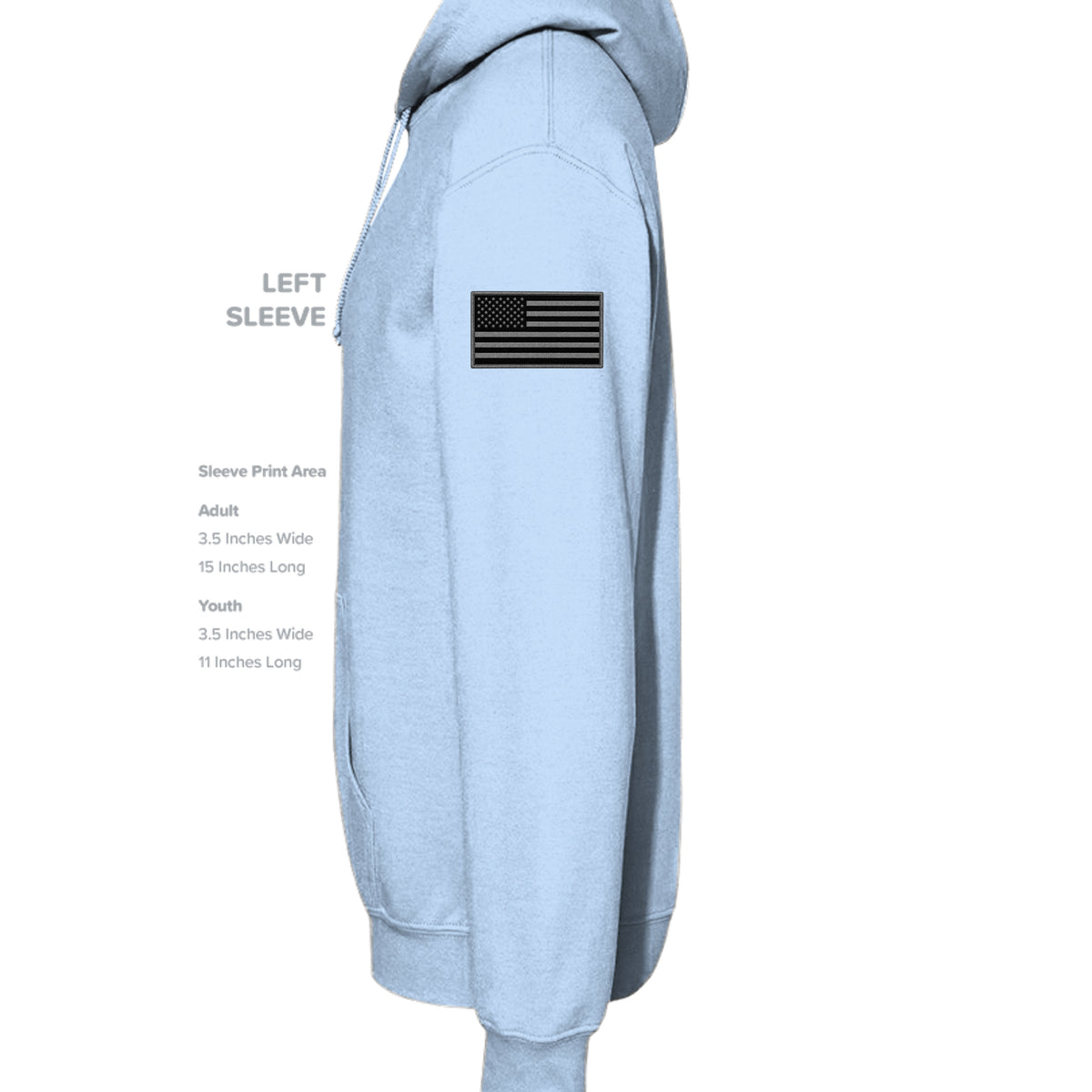 Airborne Death From Above Hoodie - Light Blue (Left Sleeve) | Ironsight Syndicate