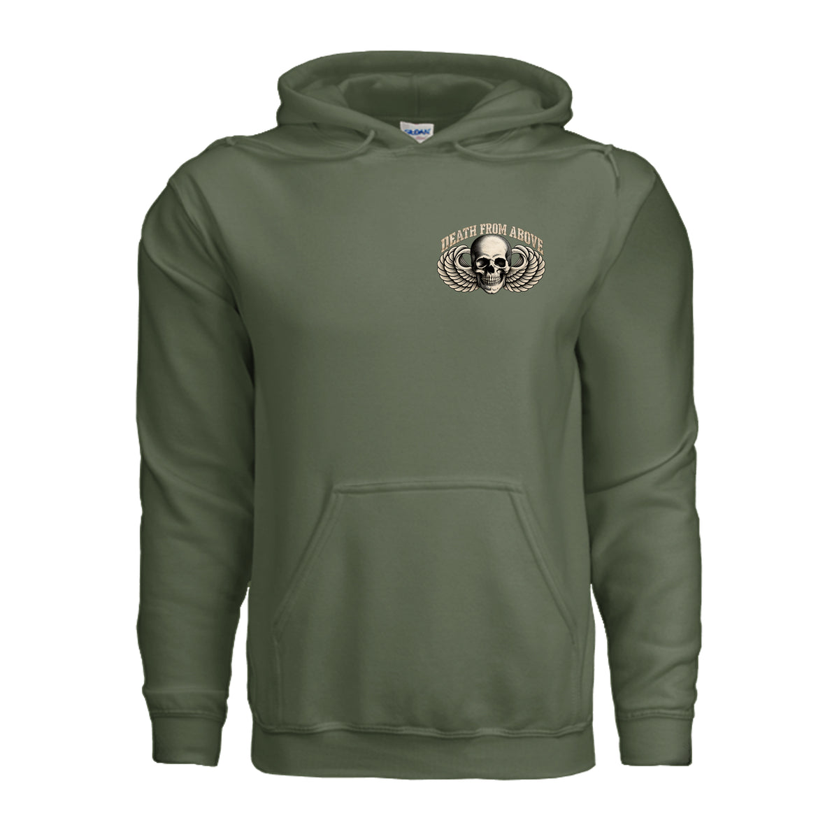 Airborne Death From Above Hoodie - Military Green | Ironsight Syndicate