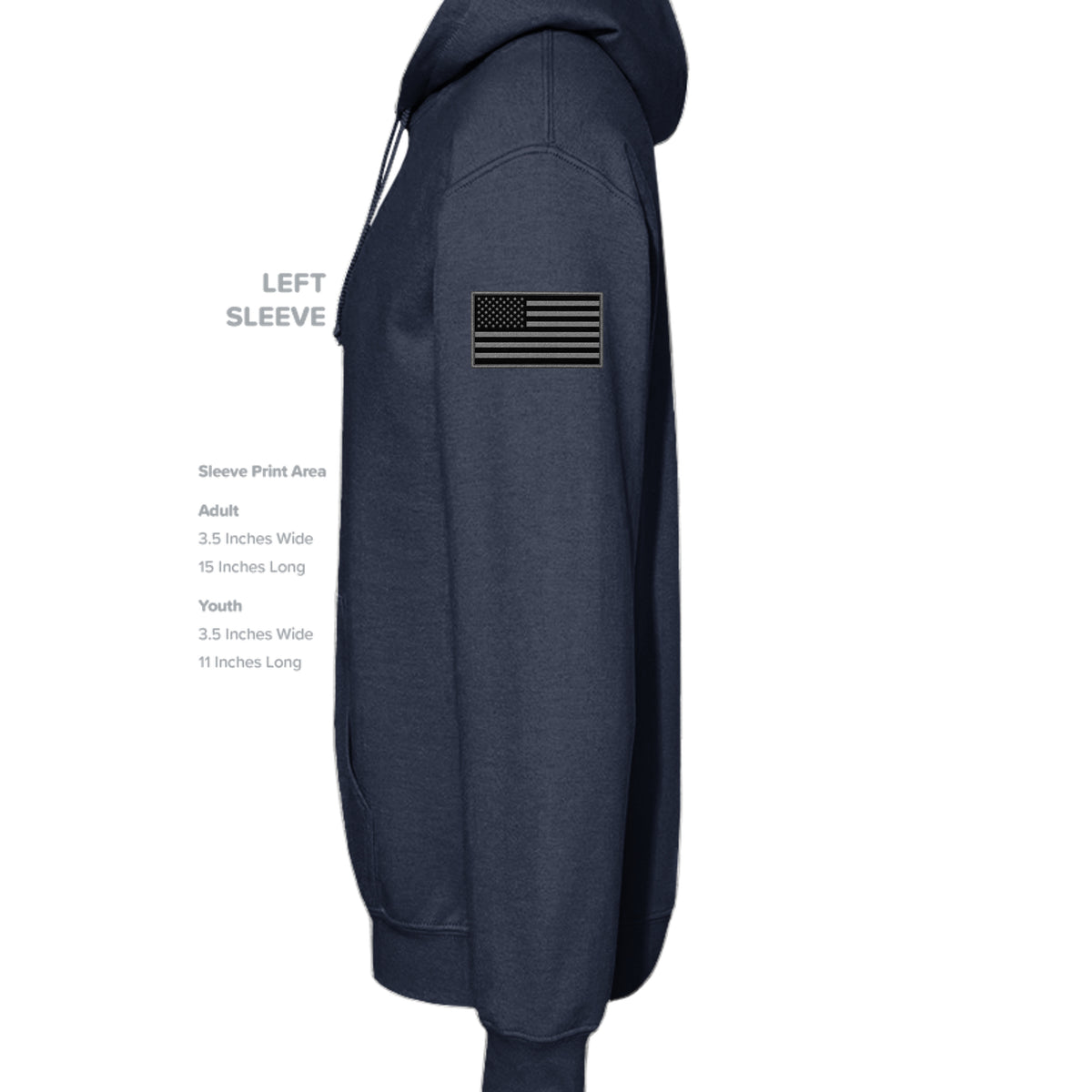 Airborne Death From Above Hoodie - Navy (Left Sleeve) | Ironsight Syndicate