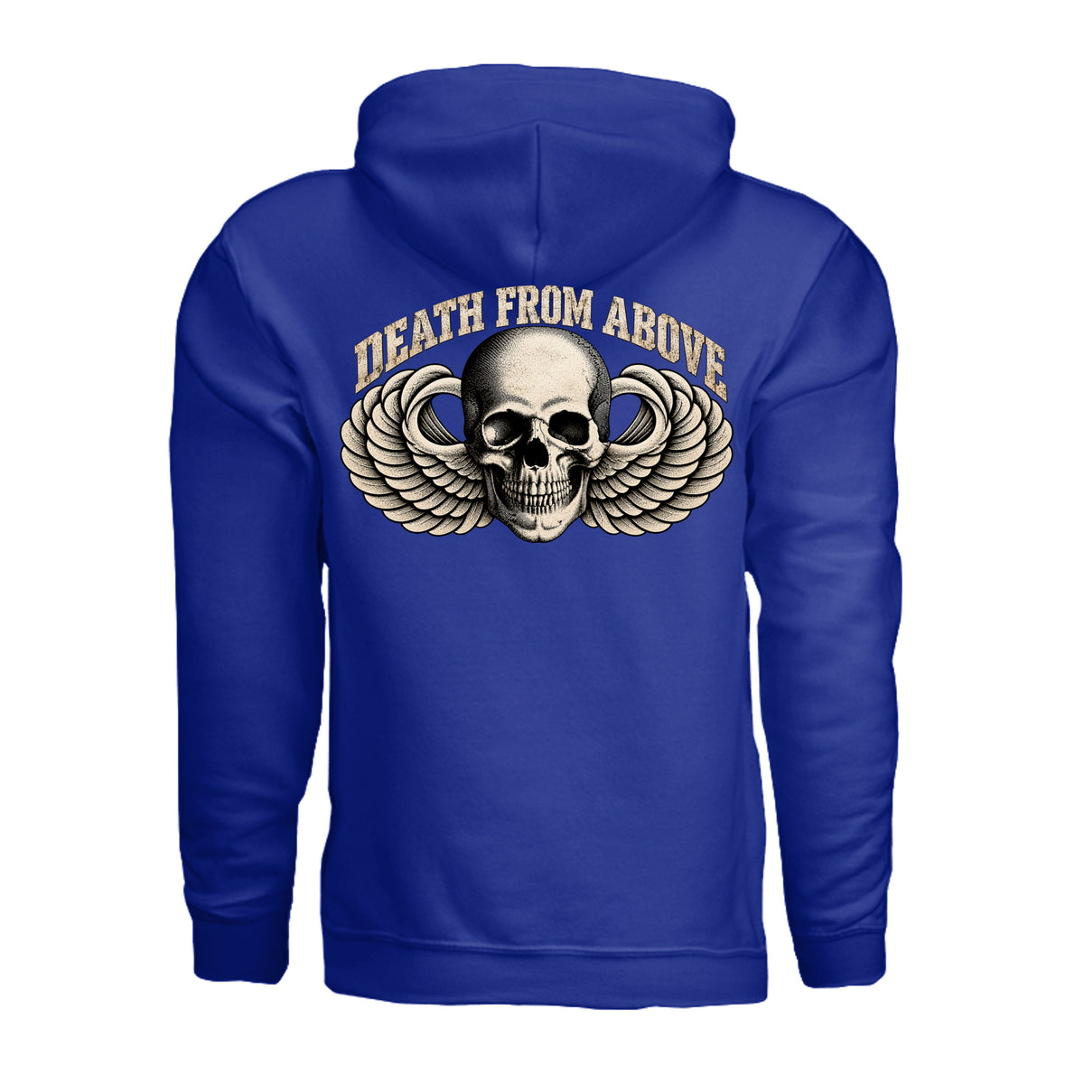 Airborne Death From Above Hoodie - Royal (Back) | Ironsight Syndicate