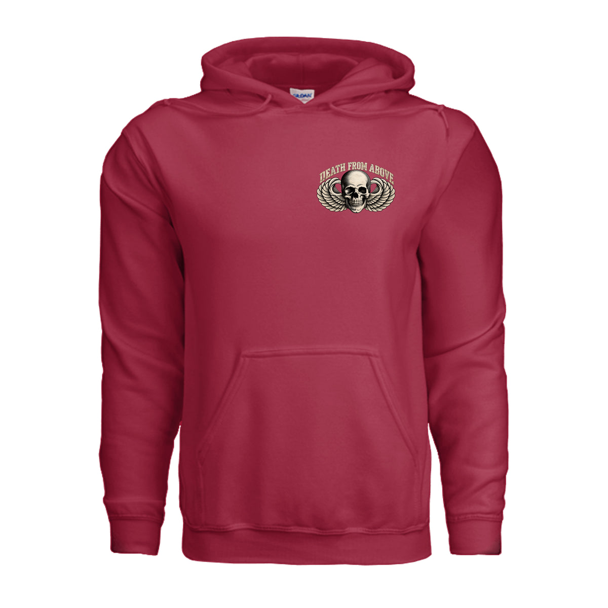 Airborne Death From Above Hoodie - Cherry Red | Ironsight Syndicate