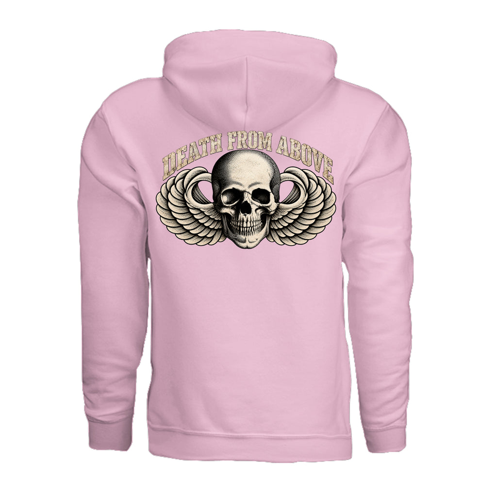 Airborne Death From Above Hoodie - Light Pink (Back) | Ironsight Syndicate