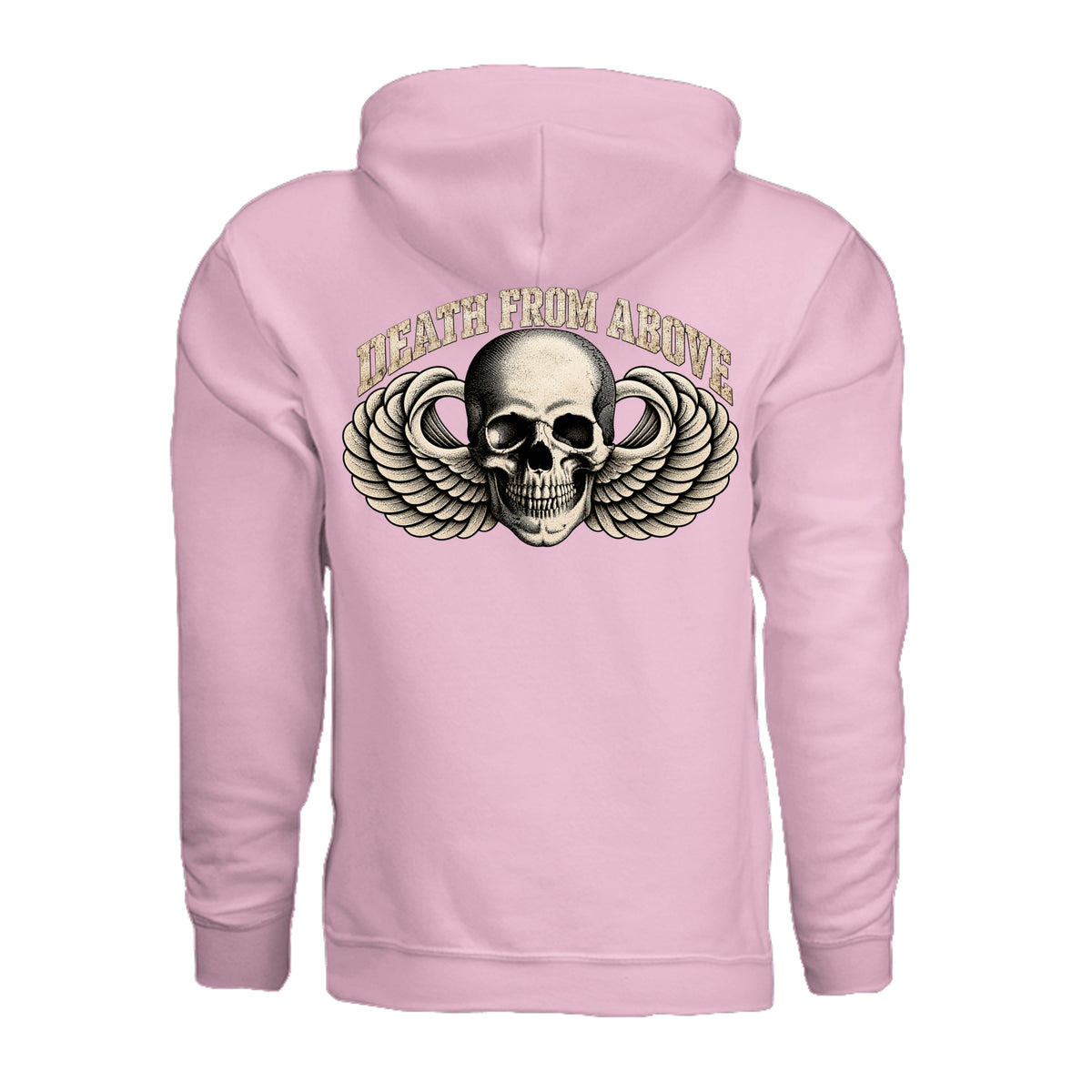 Airborne Death From Above Hoodie - Light Pink (Back) | Ironsight Syndicate