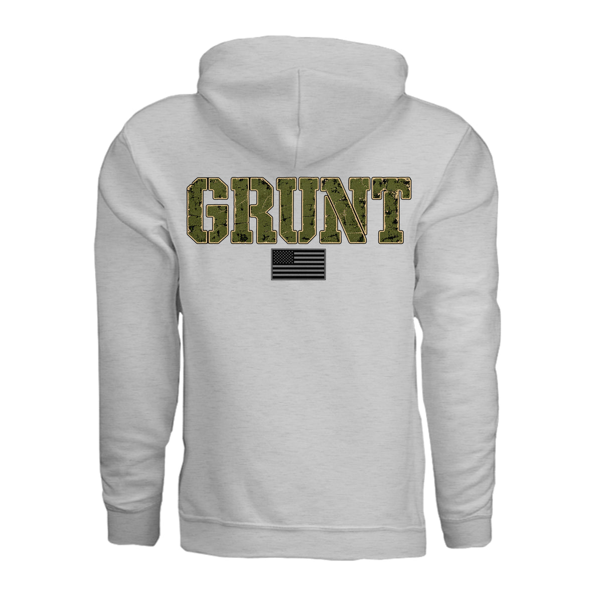 GRUNT Hoodie - Ash (Back) | Ironsight Syndicate