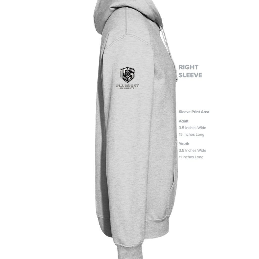 GRUNT Hoodie - Ash (Right Sleeve) | Ironsight Syndicate