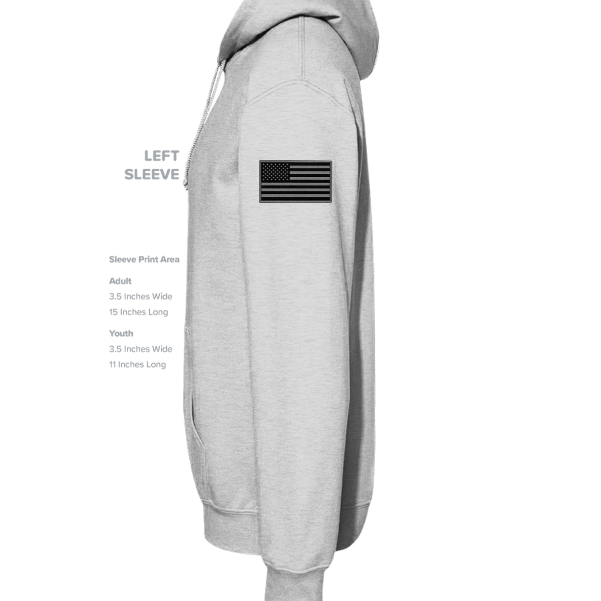 GRUNT Hoodie - Ash (Left Sleeve) | Ironsight Syndicate
