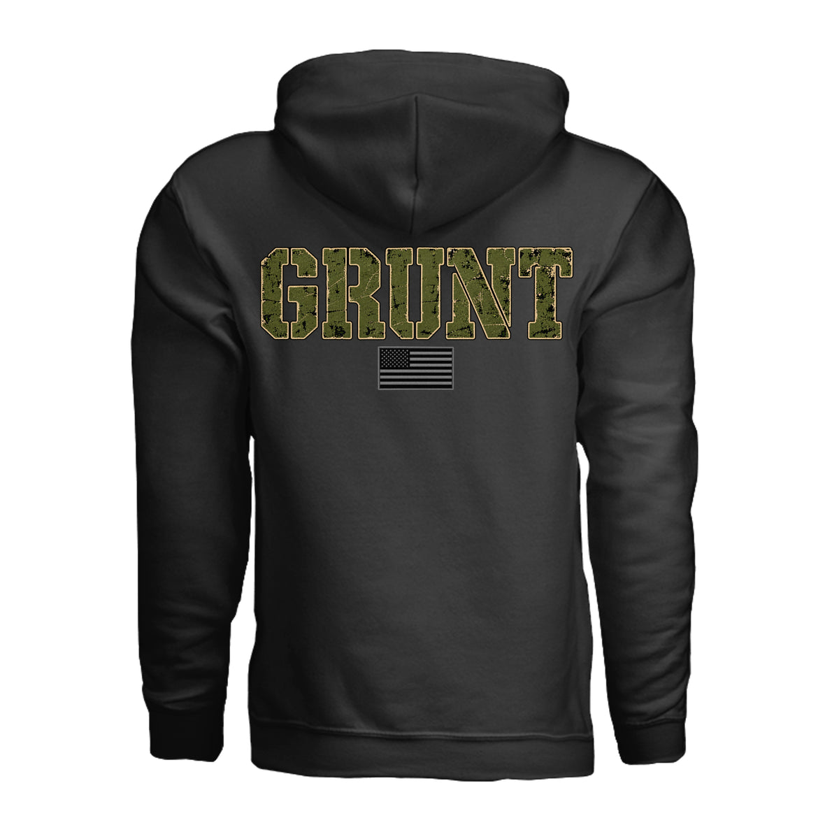 GRUNT Hoodie - Black (Back) | Ironsight Syndicate